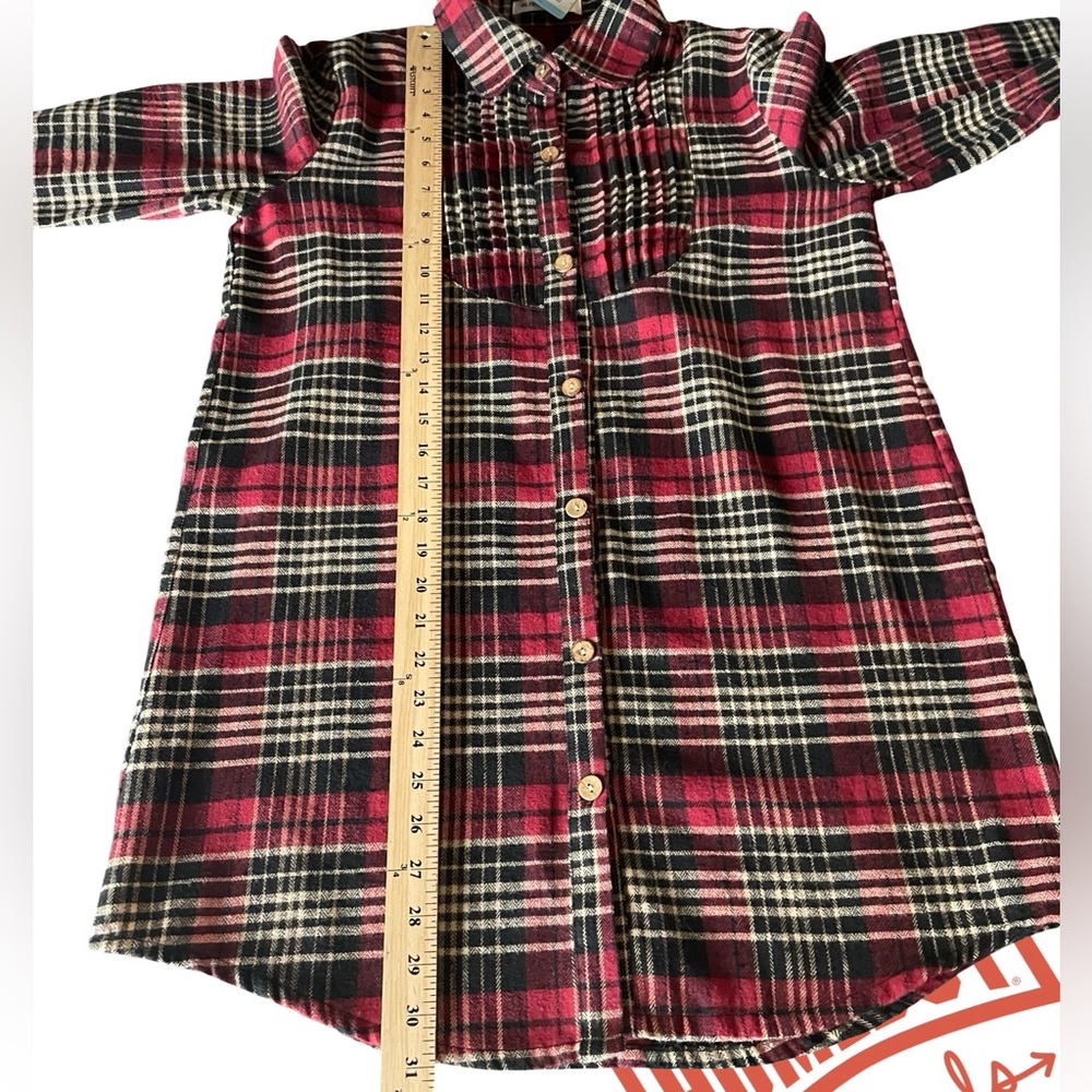 Kids Plaid Button-Up Shirt - Red and Black - Picture 3 of 5